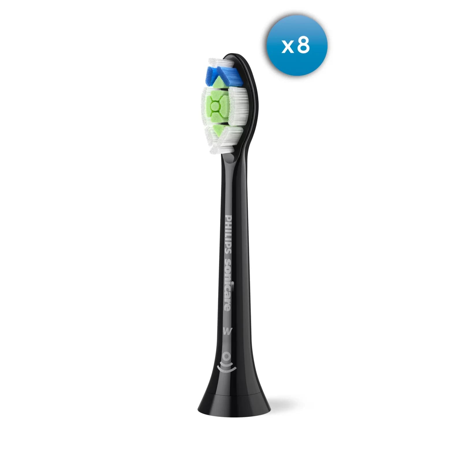 PHILIPS Sonicare комплект 8 бр резевни глави Optimal White за звукова четка за зъби цвят черен