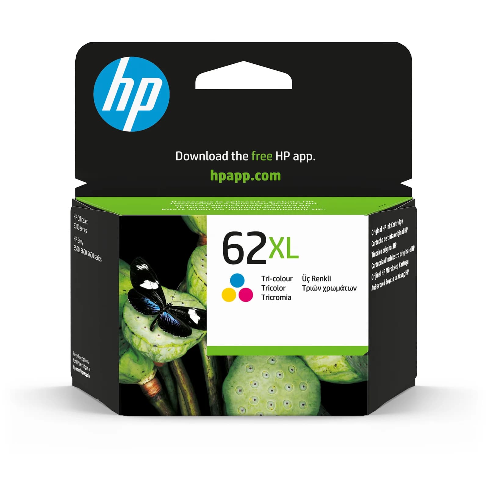 HP 62XL High Yield Tri-Color Original Ink Cartridge