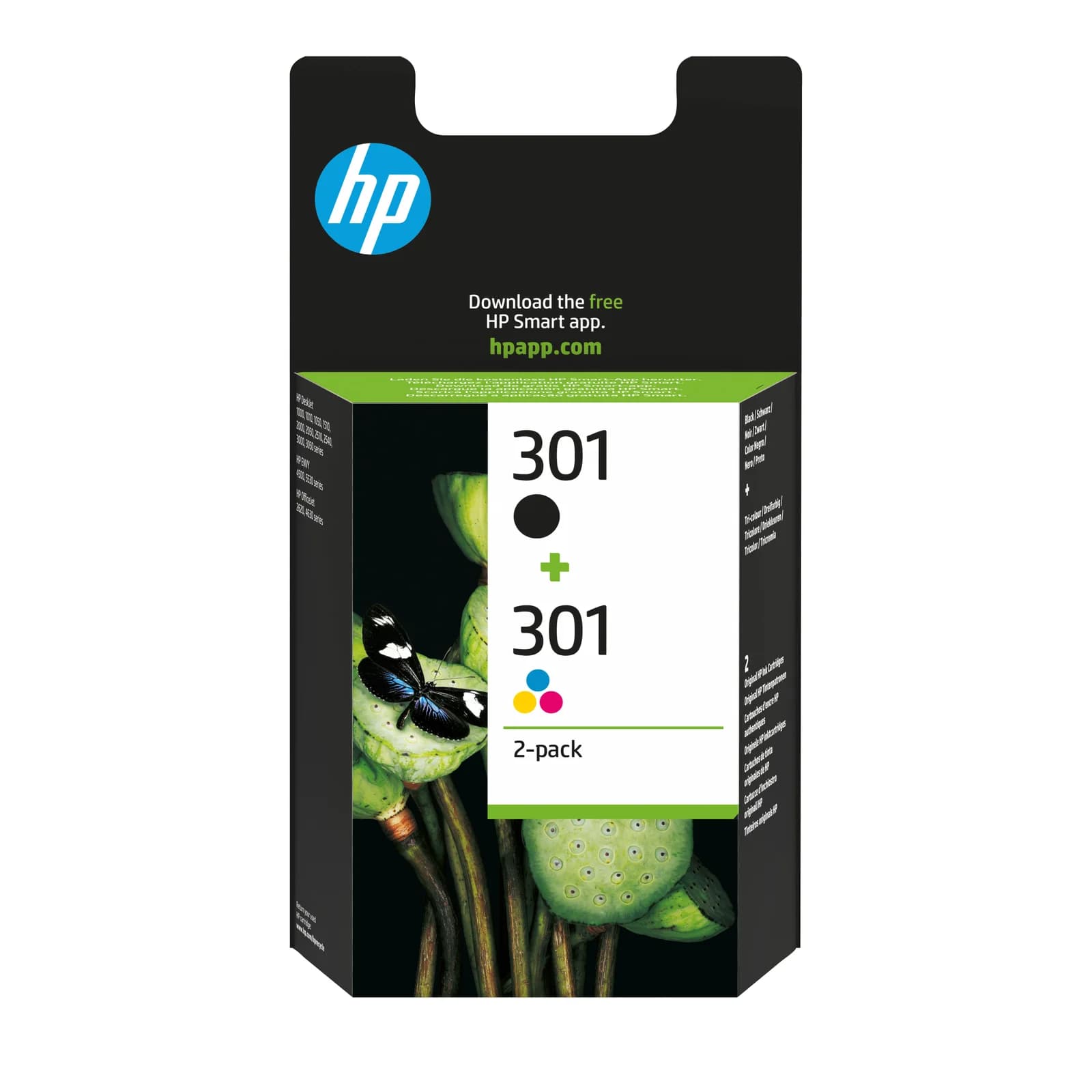 HP 301 Black / Tri-Color Original Ink Cartridge 2-Pack