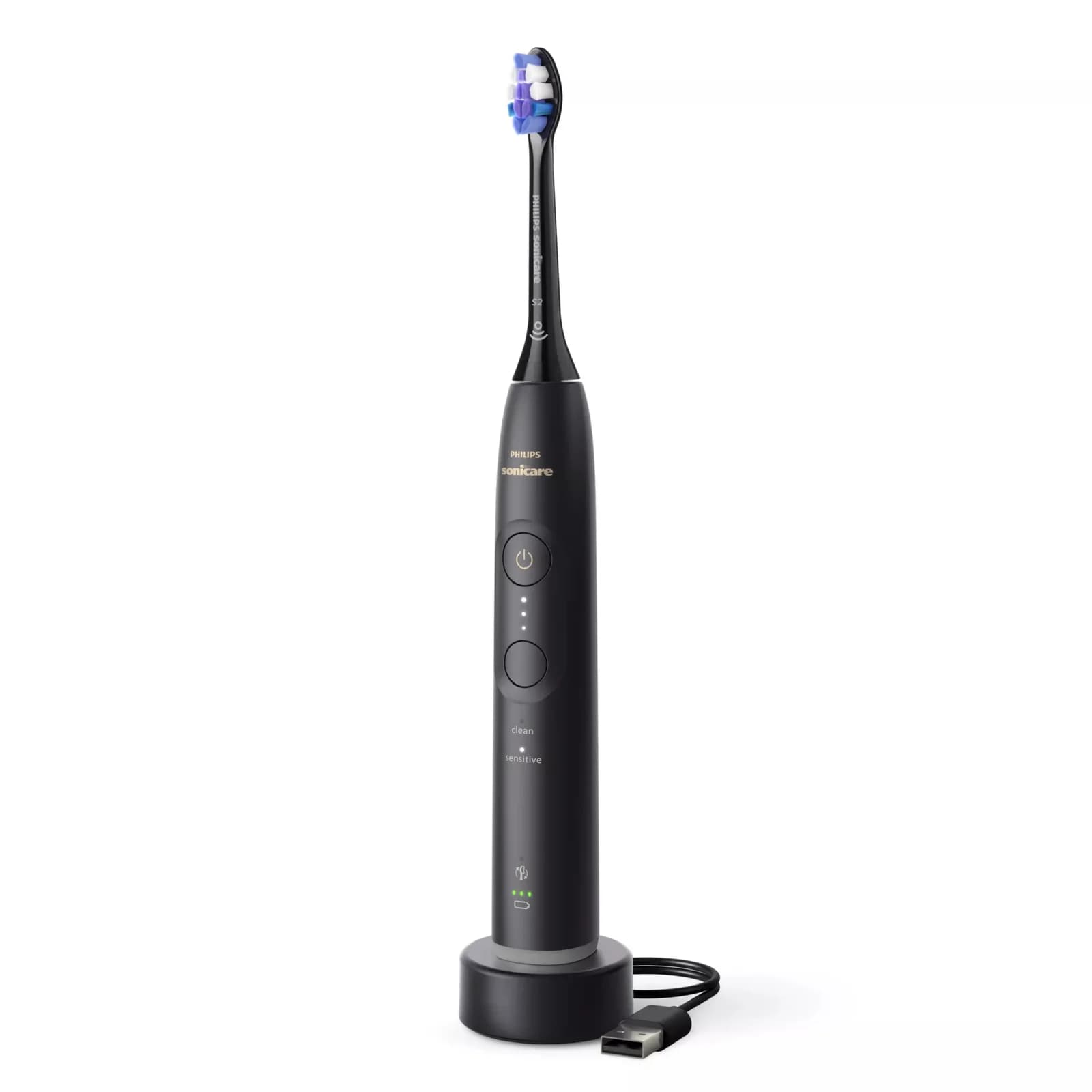 PHILIPS Sonicare Четка за зъби с акумулаторна батерия 2 режима за четкане 3 степени на интензивност черна