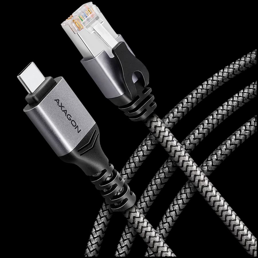 AXAGON ADE-CM15 USB-C 3.2 Gen 1 - RJ-45 cable, Gigabit Ethernet 10/100/1000, 1.5m, braid