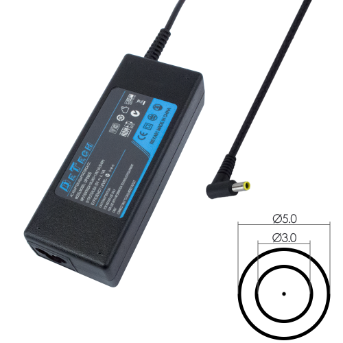 Адаптер DeTech за Samsung 60W 19V/3.16A 5.0x3.0 with pin inside - Заместител Адаптер DeTech за Samsung 60W 19V/3.16A 5.0x3.0 with pin inside - Заместител