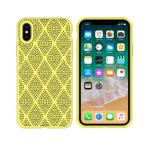 Силиконов гръб за Apple iPhone X/XS, Grid, Жълт Силиконов гръб за Apple iPhone X/XS, Grid, Жълт