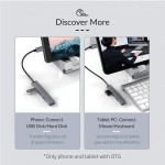 USB-C хъб Orico USB3.0 / 2.0 HUB 4 port - Type-C input за компютри, лаптопи смартфони - AH-13-GY