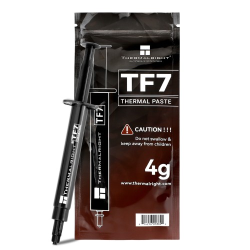 Термо паста Thermalright TF7 4g High Performance Thermal Compound Paste-4 Grams, 12.8W/mK, High Durability, Easy to Apply,for All Heatsinks CPU Coolers/CPU/GPU, with Applying Tool Термо паста Thermalright TF7 4g High Performance Thermal Compound Paste-4 Grams, 12.8W/mK, High Durability, Easy to Apply,for All Heatsinks CPU Coolers/CPU/GPU, with Applying Tool