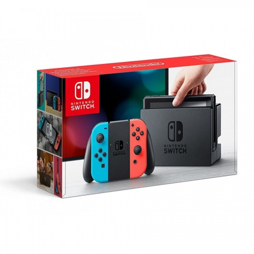 Nintendo Switch with Neon Blue / Neon Red Joy-Con Controllers | Switch