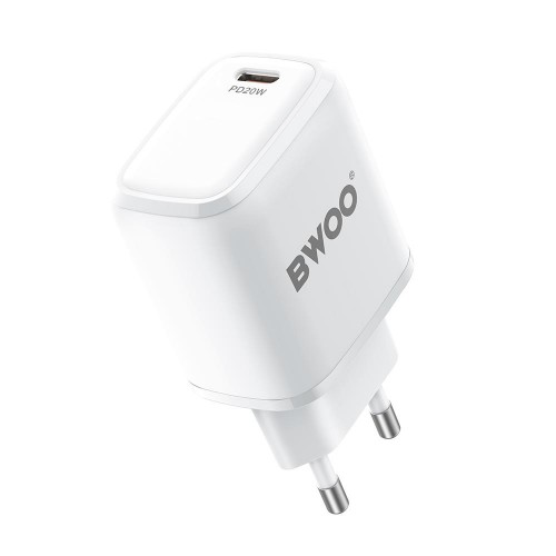 Мрежово зарядно устройство, BWOO 20W ABS+PC wall charger BO-CDA105 USB-C Мрежово зарядно устройство, BWOO 20W ABS+PC wall charger BO-CDA105 USB-C
