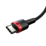 Кабел Baseus Cafule PD USB-C - USB-C 2,0 m 5A 100W CATKLF-AL91, Червено-Черно