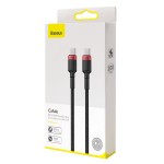 Кабел Baseus Cafule PD USB-C - USB-C 2,0 m 5A 100W CATKLF-AL91, Червено-Черно