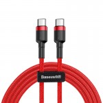 Кабел Baseus Cafule PD 2.0 USB-C - USB-C 1,0m 3A 60W, CATKLF-G09, Червен