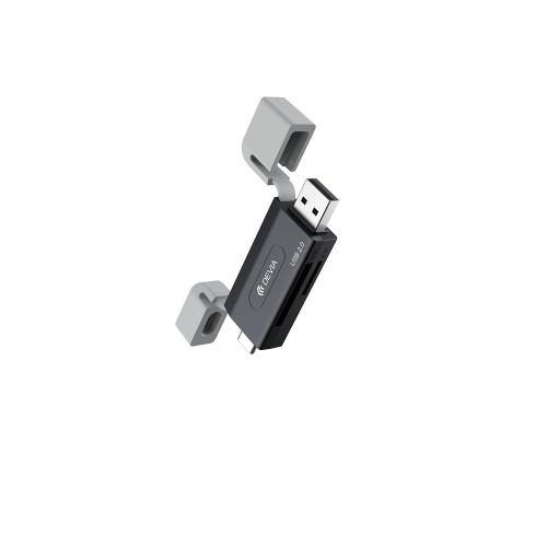 Четец за карти Devia card reader 2in1 EL239 USB/USB-C 2.0 Черен Четец за карти Devia card reader 2in1 EL239 USB/USB-C 2.0 Черен