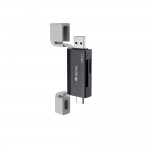 Четец за карти Devia card reader 2in1 EL239 USB/USB-C 2.0 Черен Четец за карти Devia card reader 2in1 EL239 USB/USB-C 2.0 Черен