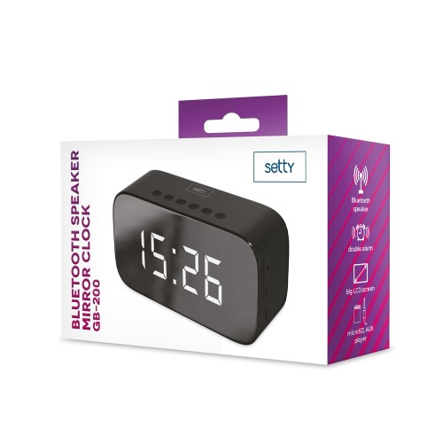 Bluetooth тонколона/будилник Setty Mirror clock GB-200 Bluetooth тонколона/будилник Setty Mirror clock GB-200