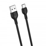 Кабел за зареждане и данни XO cable NB200 USB - USB-C 2,0m 2.1A, Черен