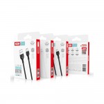 Кабел за зареждане и данни XO cable NB200 USB - USB-C 2,0m 2.1A, Черен