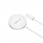 Безжично зарядно универсално, съвместимо с MagSafe, Forever MAWC-100 magnetic wireless charger 15W сиво