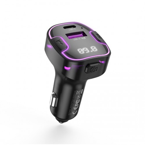 Трансмитер FM , XO BCC12 Bluetooth MP3 car charger 3,1A LED black Трансмитер FM , XO BCC12 Bluetooth MP3 car charger 3,1A LED black