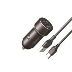 Зарядно за автомобил XO car charger CC53, DC12-24V 12W 2x USB black + USB - USB-C cable