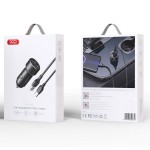 Зарядно за автомобил XO car charger CC53, DC12-24V 12W 2x USB black + USB - USB-C cable Зарядно за автомобил XO car charger CC53, DC12-24V 12W 2x USB black + USB - USB-C cable