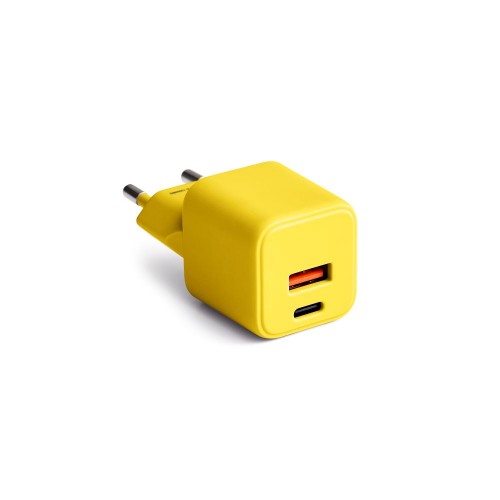 Мрежово зарядно устройство COLORUM wall charger USB-A + USB-C PD 30W CLS30-AC-05 Yellow Мрежово зарядно устройство COLORUM wall charger USB-A + USB-C PD 30W CLS30-AC-05 Yellow