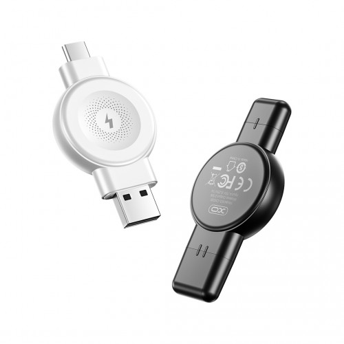 Преносимо зарядно устройство XO - CX026 Wireless за Apple/Samsung Watch, USB+USB-C 2,5W Черно