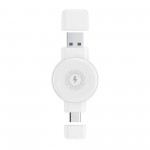 Преносимо зарядно устройство XO - CX026 Wireless за Apple/Samsung Watch, USB+USB-C 2,5W Бяло