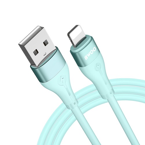 Кабел за зареждане и данни BWOO Minimalist Silicone 3A Cable X280L USB-A to Lightning, Зелен