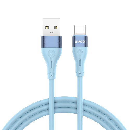 Кабел за зареждане и данни BWOO Minimalist Silicone 3A Cable X280C USB-A to USB-C, Син