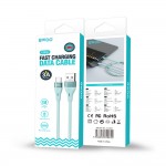 Кабел за зареждане и данни BWOO Minimalist Silicone 3A Cable X280C USB-A to USB-C, Син