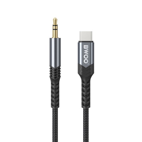 Аудио кабел BWOO BO-AUX066 aux 3.5mm-USB-C, черен Аудио кабел BWOO BO-AUX066 aux 3.5mm-USB-C, черен