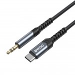 Аудио кабел BWOO BO-AUX066 aux 3.5mm-USB-C, черен Аудио кабел BWOO BO-AUX066 aux 3.5mm-USB-C, черен