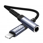 Преходник BWOO audio adapter cable BZ48 aux 3,5 mm to lightning Черен