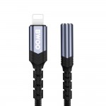 Преходник BWOO audio adapter cable BZ48 aux 3,5 mm to lightning Черен