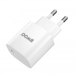 Зарядно за телефон или таблет BWOO CDA159 PD wall charger 20W 1x USB-C port + USB-C кабел, Бяло