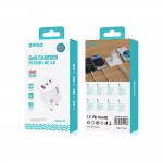 Мрежово зарядно устройство BWOO CDA147PD GAN wall charger 65W 2x USB-C port + USB-A white Мрежово зарядно устройство BWOO CDA147PD GAN wall charger 65W 2x USB-C port + USB-A white
