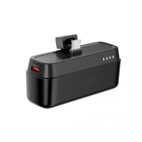 Външна батерия- Бързо зареждаща, XO power bank mini PR244 20W 5000 mAh with USB-C connector, Черна