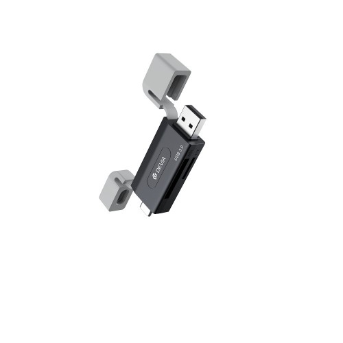 Четец за карти Devia card reader 2in1 EL240 USB/USB-C 3.0 black