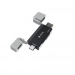 Четец за карти Devia card reader 2in1 EL240 USB/USB-C 3.0 black