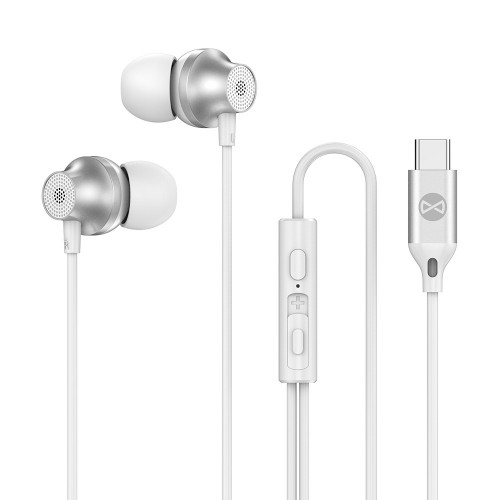 Слушалки с микрофон Forever wired earphones EP-02 USB-C Бели и черни Слушалки с микрофон Forever wired earphones EP-02 USB-C Бели и черни