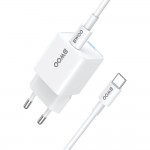 Мрежово зарядно устройство BWOO 30W GaN PD 1x USB-C port + кабел USB-C 2A 60W Бяло