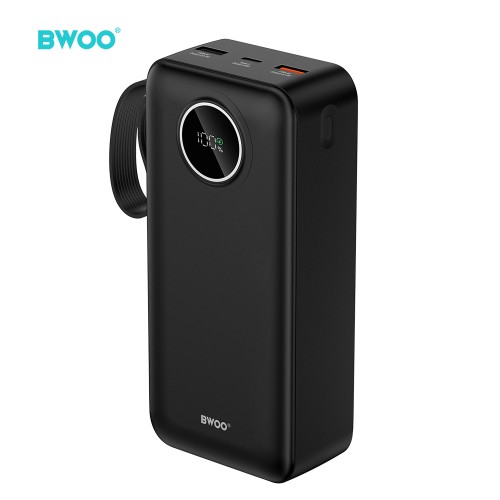 Външна батерия BWOO 22,5W 30000 mAh power bank with LCD screen, black Външна батерия BWOO 22,5W 30000 mAh power bank with LCD screen, black