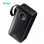 Външна батерия BWOO 22,5W 30000 mAh power bank with LCD screen, black Външна батерия BWOO 22,5W 30000 mAh power bank with LCD screen, black