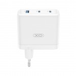 Бързо заарядно устройство за лаптоп, таблет или телефон XO wall charger CE35 PD 100W 2x USB-C 1x USB Бяло