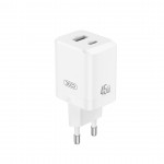 Мрежово зарядно устройство, XO wall charger CE36 GaN QUICK CHARGER PD 45W 1x USB-C 1x USB white