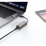 Мрежови адаптер XO adapter HUB HUB018 2w1 USB-USB-C - RJ45 сив Мрежови адаптер XO adapter HUB HUB018 2w1 USB-USB-C - RJ45 сив