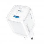 Бързо зарядно за смартфон. лаптоп или таблет BWOO GaN wall charger CDA224 QC 70W 1 x USB 1 x USB-C, white Бързо зарядно за смартфон. лаптоп или таблет BWOO GaN wall charger CDA224 QC 70W 1 x USB 1 x USB-C, white