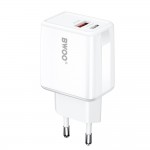 Бързо зарядно BWOO wall charger CDA182 QC 38W 1x USB-A + 1x USB-C white