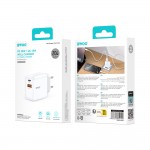 Бързо зарядно BWOO wall charger CDA182 QC 38W 1x USB-A + 1x USB-C white Бързо зарядно BWOO wall charger CDA182 QC 38W 1x USB-A + 1x USB-C white