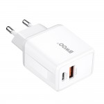 Бързо зарядно BWOO wall charger CDA182 QC 38W 1x USB-A + 1x USB-C with USB-C cable 1 m black