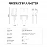 Бързо зарядно BWOO wall charger CDA182 QC 38W 1x USB-A + 1x USB-C with USB-C cable 1 m black